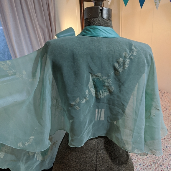 Silk Japanese Sheer Printed Dress Coverlet - Picture 3 of 8